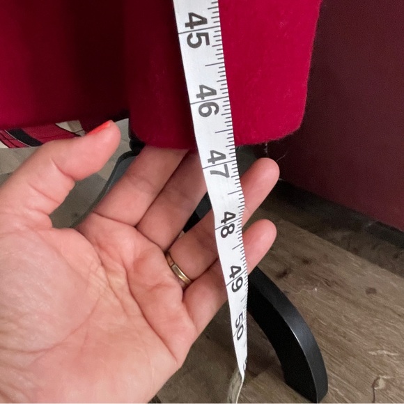 Vintage London Fog Red 100% Wool Lined Trench Coat Size 12-M - Picture 10 of 16